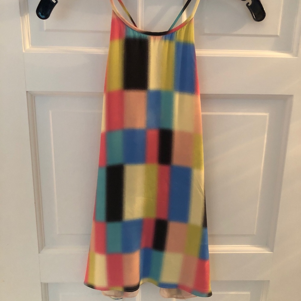 Tibi iconic racer back silk tank